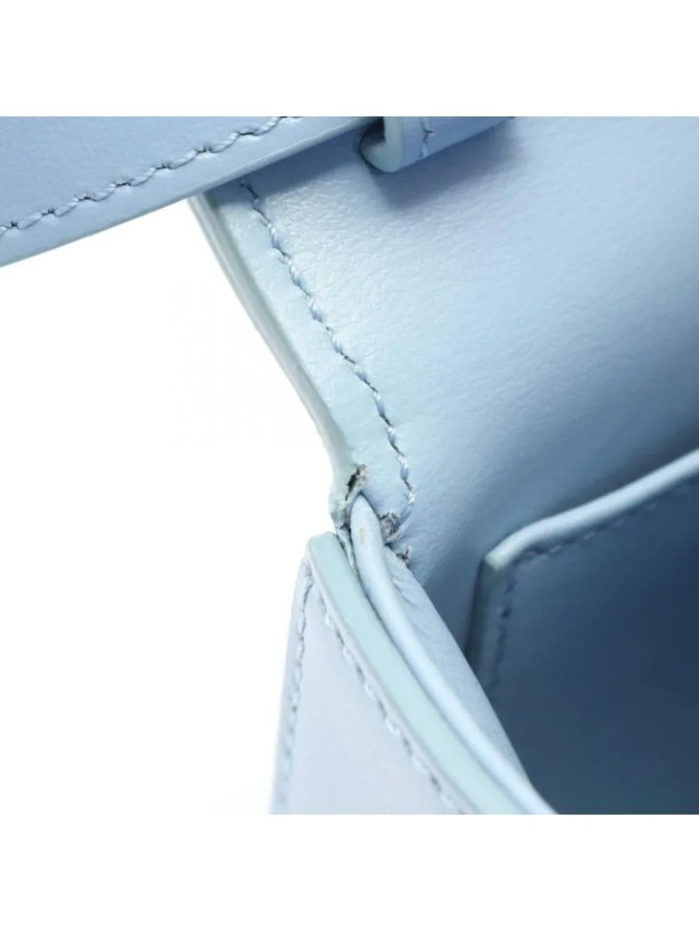 ★SOLD★ Celine Shoulder Bag Mini Claude Triomphe Light Blue Leather - Picture 5 of 7